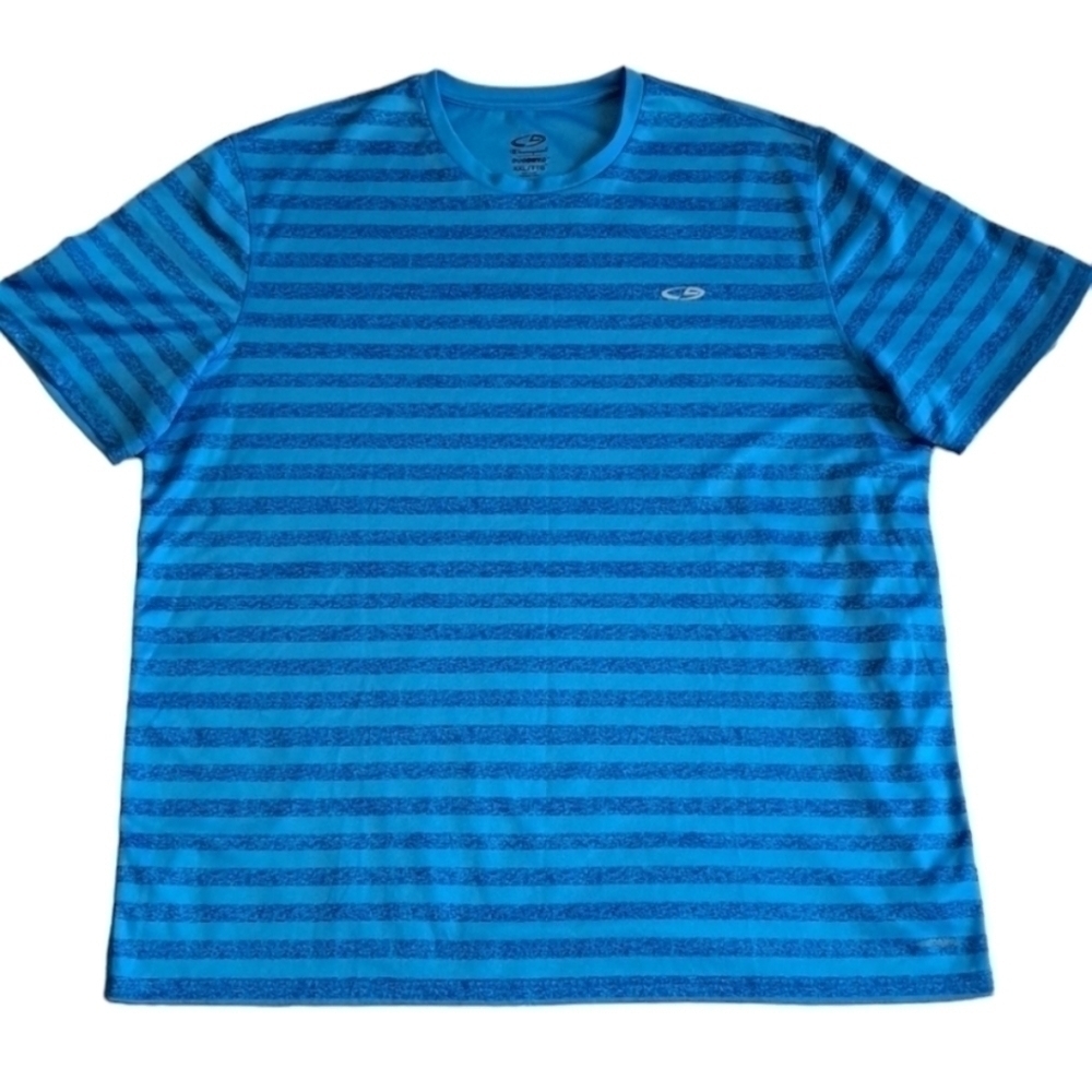 Champion Duo Dry Tee | Teal Striped | XXL | New No Tag